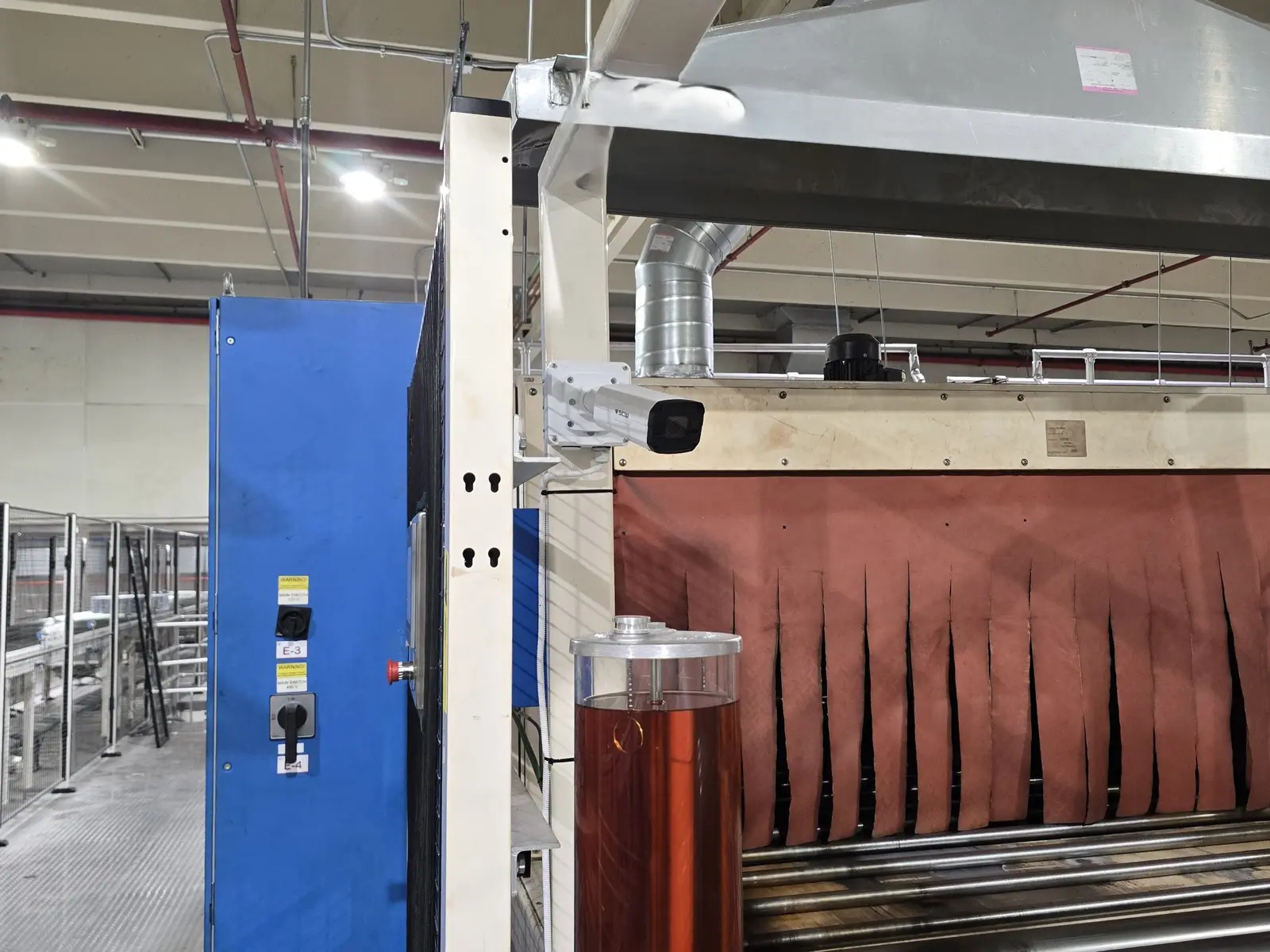 Bullet camera mounted on industrial machinery